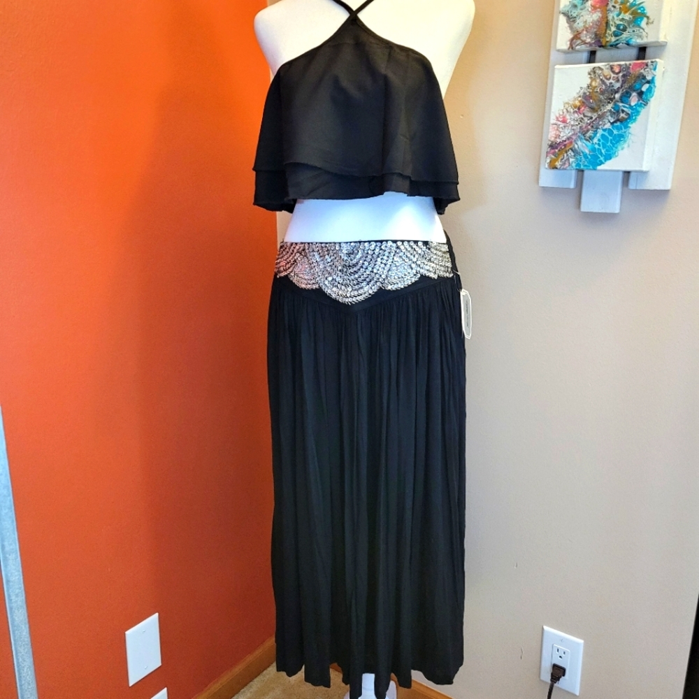 Jane Ashley Black Skirt Pleated Size Medium